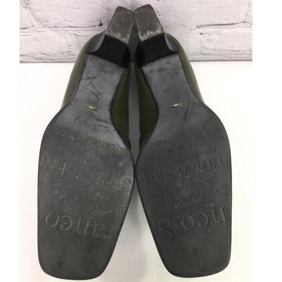 Franco Sarto Square Toe Olive Green Vegan Leather Side Zip Bootie 10M - Picture 8 of 12